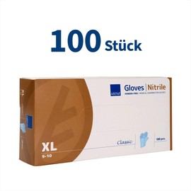 Abena B. Nitrile Gloves Classic Sensitive Blue XL Pack of 100