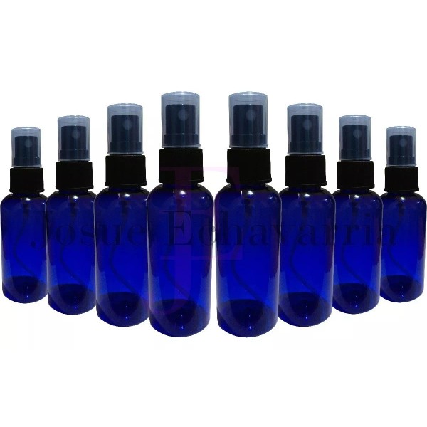 Josue Echavarria 50 Botellas De Plástico 60 Ml Color Azul C/atomizador Negro