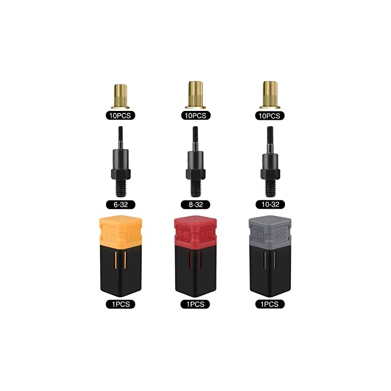 GIANTISAN Rivet Nut Mandrels Set, Including 6-32 8-32 10-32 and