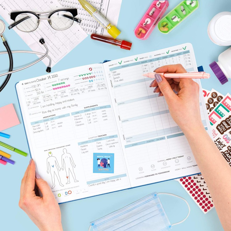 Clever Fox Medical Planner Daily – Health Diary Notebook, Wellness