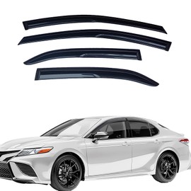 LIKDIKDIK Window Visors Compatible with 2018-2024 Toyota Camry Sedan, Tape On Side Vent Window Deflector Rain Guard Shade,Rain Guards for Car Windows,Truck Accessories-4pcs