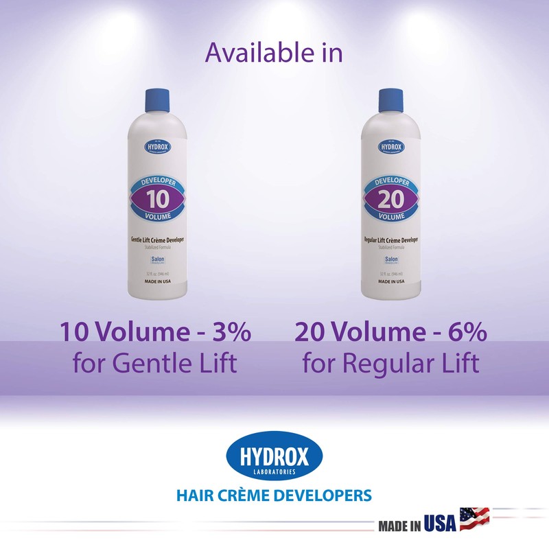 Hydrox 10-Volume Creme Developer Gentle Lift, 16 Ounce (single)