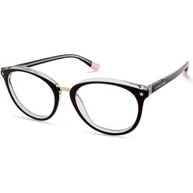 Victoria's Secret Eyeglasses VS 5017 001 Black On Clear W/Gold Bridge And Star