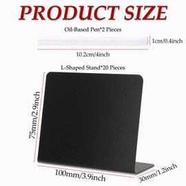 Mini Chalkboard for Labelling, Buffet Signs, Mini Chalkboard, Price Tags Stand, 10 x 7.5 cm, Chalkboard Small with 2 Pens for Wedding Table Stand