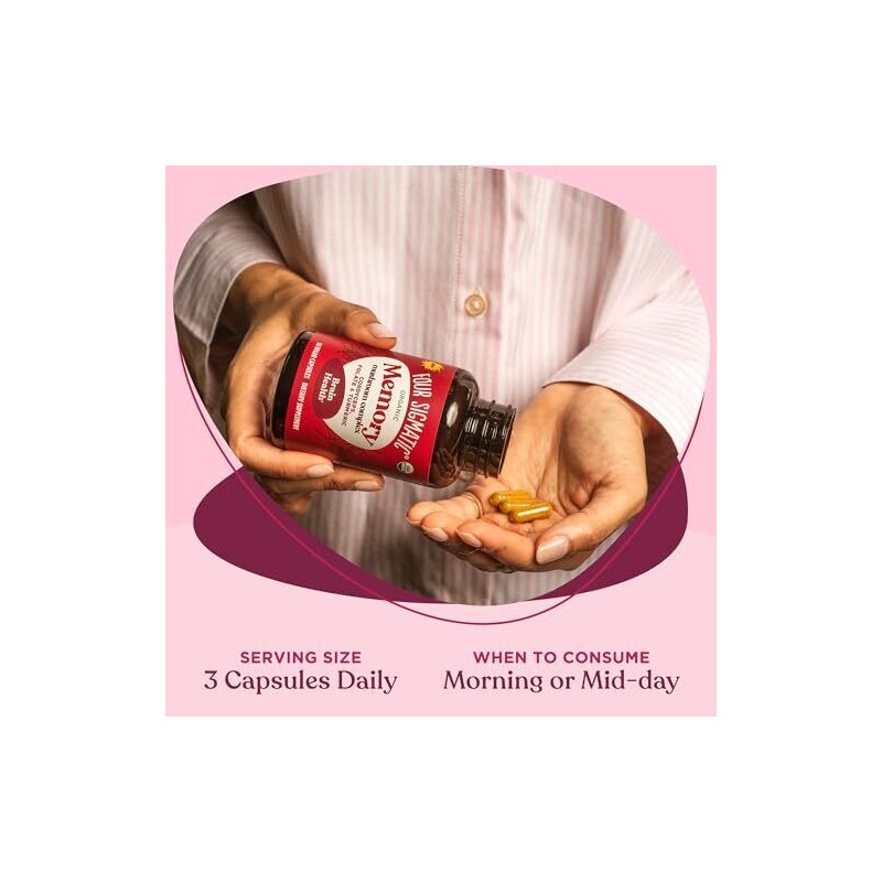 Four Sigmatic Herbal Supplement Adaptogens Mushroom Capsules for Cognitive Health