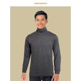 Fun. Teijin Warm Inner 3-Piece Set, Turtleneck, Men's, Warm Warm, Heat Generating, Black