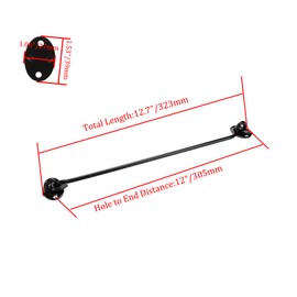 Rannb Barn Door Lock Gate Latch 12-inch Sliding Door Lock Eye Hook Latch Black Cabin Privacy Hooks Latch -2pcs