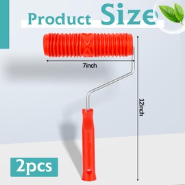 Reallnaive 2 Pcs 7'' Texture Roller Pattern Paint Roller for Wall Decoration Classic Rubber Roller Texture Roller Tool to Add Design to Thick Slurry Elastomeric Coatings, Not Paint Rollers (Eg300t)