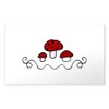 CafePress Red Mushrooms Sticker Rectangle Bumper Sticker Car Decal