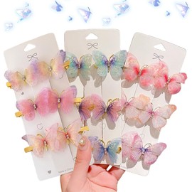 Pack of 20 Butterfly Hair Clips, Hair Clips Girls Women Children Glitter 3D Butterfly Hair Clips Set for Bridal Wedding Accessory