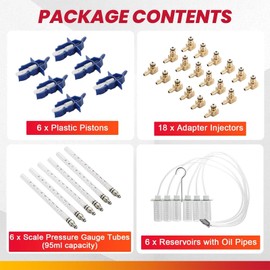 DASBET 6 Cylinder Diesel Injector Flow Meter Diagnostic Set | Cylinder Common Rail Adaptor Test Tool Leak Off Tester Kit Measure Return Fuel Flow on Common Rail Injectors