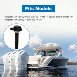 JDMON Set of 4 Ignition Coil Pack Compatible with Mercury 75 80 90 100 115 EFI Verado Outboard 135 150 175 200 225 250 275 300 350 400 4 Stroke 4 Cyl Replacement for 339-880615T01 19005251 8M0039809