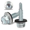 60PCS Roofing Screws with Rubber Washers 6.3x25mm Hex Head Self