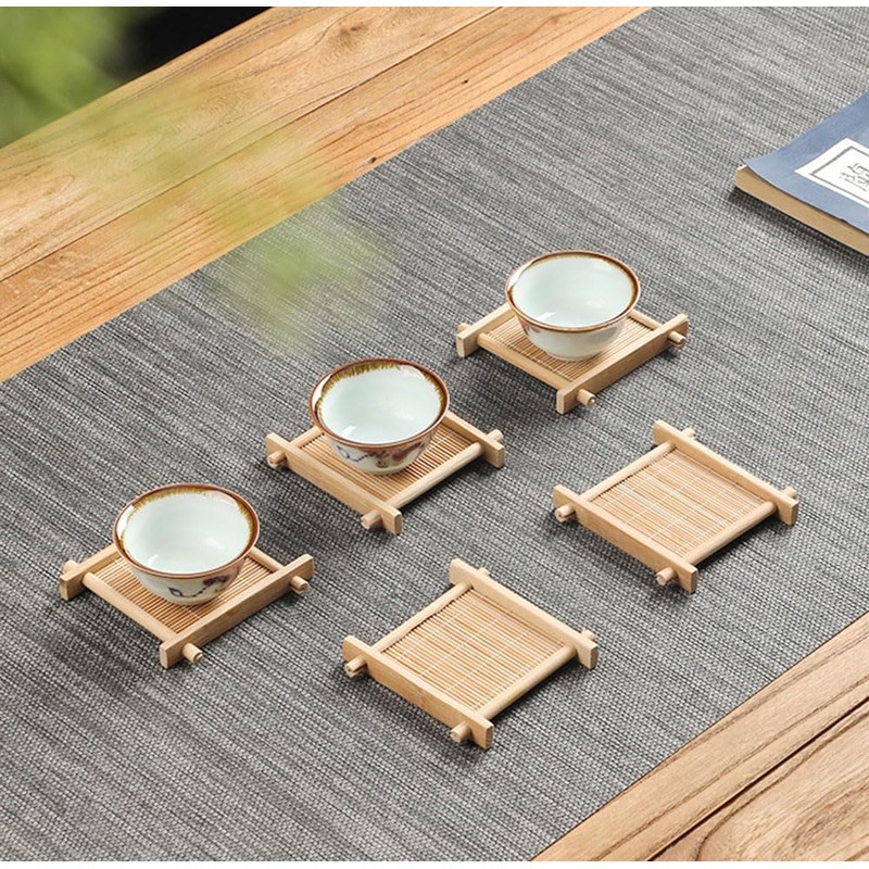 Natiform Bamboo Coasters Set of 4 Stylish Lightweight Tea Holder