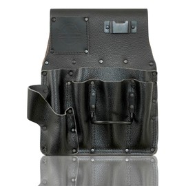 Graintex Drywall Pouch Heavy Duty Top Grain Leather, Steel Hammer Holder, Drywall Tool Belt, Framers Tool Pouch, Construction, Carpenter, Electricians, Ideal for Tradesmen (Black Rugged, Right Handed)