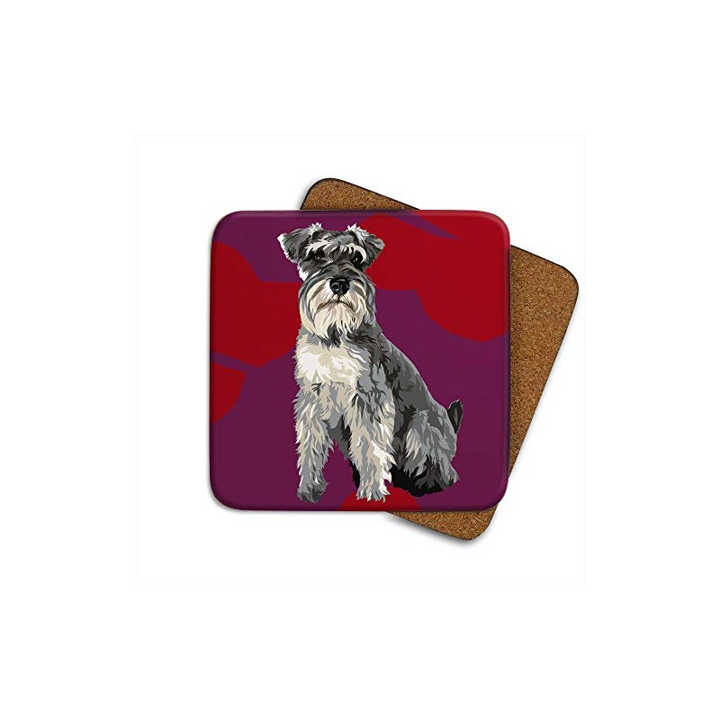 Schnauzer Coaster Set by Artist Leslie Gerry - Set of