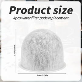 4pcs Coffee Maker Water Filter Pods for Wolf Gourmet WGCM100S WGCM110S WGCM120S, Activated Carbon Water Filter Pods Replacement for Coffee Maker Accessories