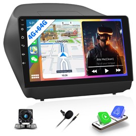 [4+64G] Android 13 Car Stereo for Hyundai Tucson IX35 2010-2015 with Wireless Carplay&Android Auto,10.1 Inch Car Radio with Mirror Link Bluetooth FM/RDS WiFi GPS EQ DSP SWC+AHD Backup Camera