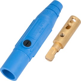 Marinco CLM2M-D CLM Tipo de leva, serie 15 Mini en línea, conector de un solo pin, 150 amperios, 600 voltios, 8 - #2 AWG, macho - azul (D)