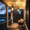 WIHTU Large Outdoor Pendant Light Fixture, Modern Hanging Lantern Ceiling