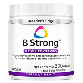 Breeder’s Edge B Strong Powder, B-Complex Vitamin Supplement for Dogs and Cats, Supports Reproductive Health, Promotes Normal Heat Cycles, and Helps Maintain Energy, 300g