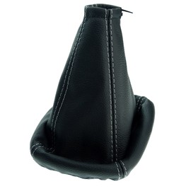 L&P A0011-4 Gear Stick Gaiter 100% Genuine Leather Black Stitching White Replacement Part for Mondeo Mk3 Year 2000-2003