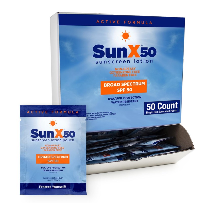 CoreTex Sun X 50 Spf Paquetes Individuales De Protector Solar