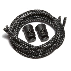 IBUNGEE LACES (Cordones elásticos sin ataduras (Reflectantes), Negro, 22 Pulgadas