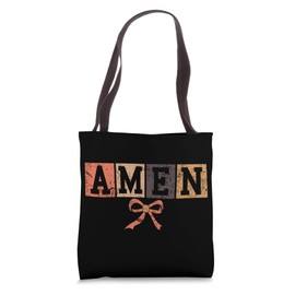 Amen Bold Inspirational Faith Statement Tote Bag