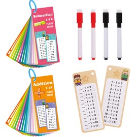 NiCola Time Tables Flash Cards 2Pcs, Multiplication Flash Cards Division, Math Flash Cards 0-12, Addition Time Tables Flashcards, Maths Flashcards Times Table (Addition And Subtraction)
