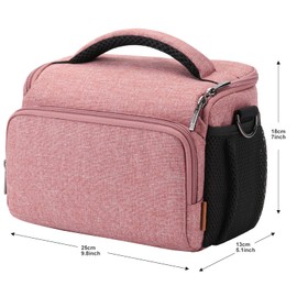 DOMISO Camera Bag Case Waterproof Anti-shock Shoulder Bag,Pink
