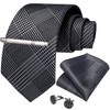 DiBanGu Plaid Ties for Men Silk Checkered Necktie and Pocket