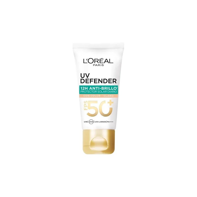 Crema Facial Loreal Protectora Fps50+ Tono Claro Anti Brillo