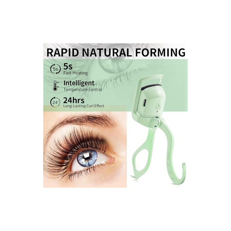 Heated Eyelash Curler for Women, USB Rechargeable Lash Curling Beauty