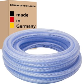 Compressed Air Hose, Transparent Pressure Hose, Air Hose, Food Hose, Fabric Hose, Compressor Hose, Water Hose, Made in Germany (9 x 3 mm, 5 m)