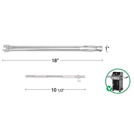 Hongso 69785 18" Stainless Steel Burner Tubes Replacement Parts for Weber Spirit 2 Burner 200 Series E-210 E-220 S-210 S-220, Spirit II 210 & GS4 II E-210, II E-220 Gas Grill (with Up Front Controls)