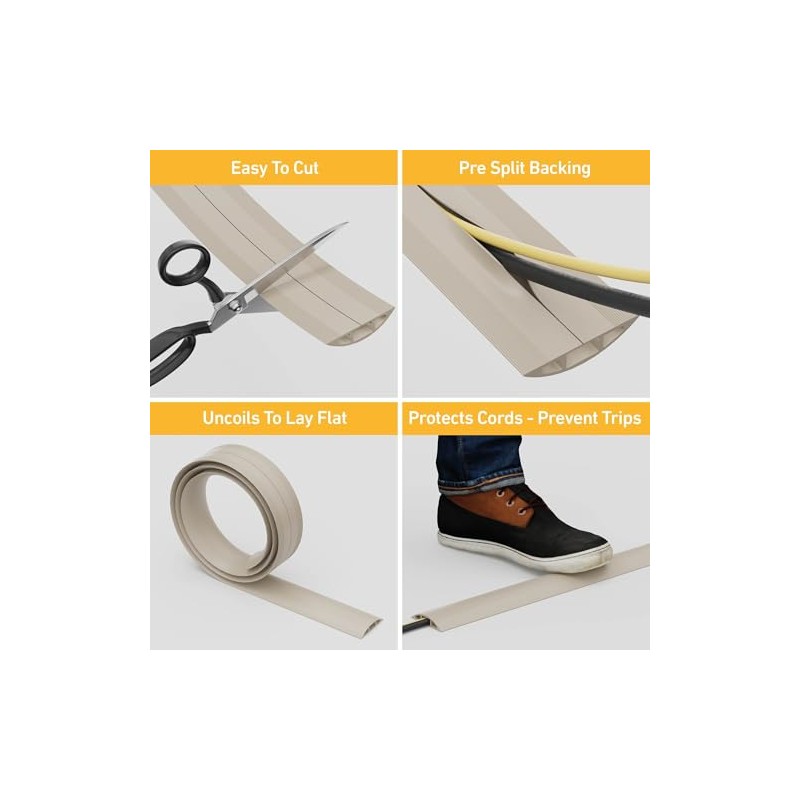 D-Line - Cubierta para cable de piso de 182.88 cm,
