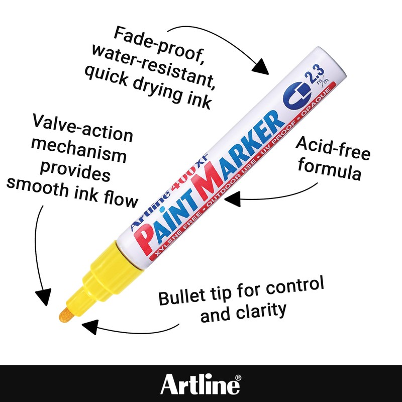 Artline Paint Markers, Industrial Pro Use, For Any Surface, Permanent