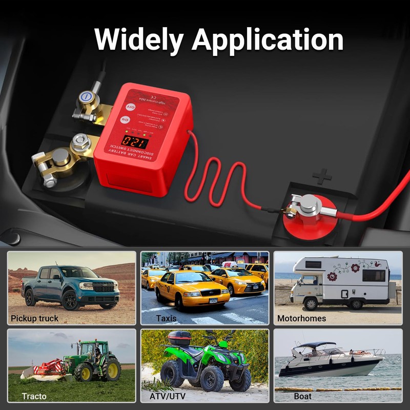 12V Intelligent Battery Power-Off Switch with Remote - Ideal for