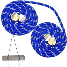 DAOSUN Yoga Mat Strap - 8MM Adjustable Paracord Carrier for Carrying Yoga Mats, Camping Pads & Blankets (Strap Only), Royal Blue/White, 105 inch