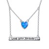 TANGPOET Bar Layering Necklace for Women Sterling Silver with Heart