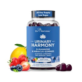 Urinary Harmony D Mannose Gummies for Urinary Tract Health – D-Mannose & Hibiscus Cleanse, Flush & Protect the Urinary System – Potent Formula, Drug Free – 60 Berry Lemon Flavor Gummies, 20 Day Supply