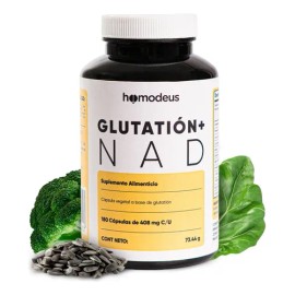 Glutatión y NAD+ Homodeus: Suplemento Antioxidante con NAC, ALA y CoQ10 en 180 Cápsulas Veganas