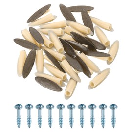 sourcing map 100Pcs Plastic Pocket Hole Plugs, 9mm Slant Hole Caps with Pocket Screws for Pocket Hole Jig Wood Working Tool Accessories, Pewter Gray