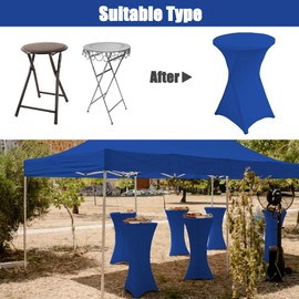 meioro Stretch Bar Table Cover, Diameter 60 cm, Polyester Tight Tablecloth, Washable Round Cover, Wrinkle-Resistant Covers with Reinforcement in the Foot Area, Suitable for Events, Weddings, Parties