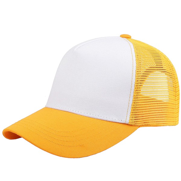 Falari 5-Panel Mesh Baseball Cap, Trucker Hat, Structured Plain Design,