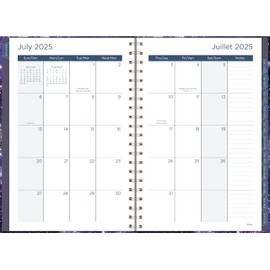 Mead 2025-2026 Galaxy Small Weekly/Monthly Academic Planner, Hard Cover, 15 Months + 3 Monthly, 8.5" x 6", Bilingual (6295-200FA-26)