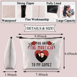 BDPWSS Morticia Cosmetic Bag Gomez Morticia Couple Gift You Are The Morticia To My Gomez Horror Tv Show Fans Gift Theatre Gift (You are Morticia)