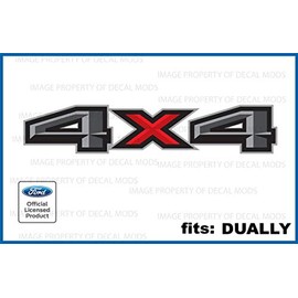 Decal Mods Dually 4x4 Decals Stickers for Ford F350 F450 Dually - DF (2017-2020) Bed Side DUALLY ONLY (Set of 2) DRW Dual Rear Wheel | FH1A8