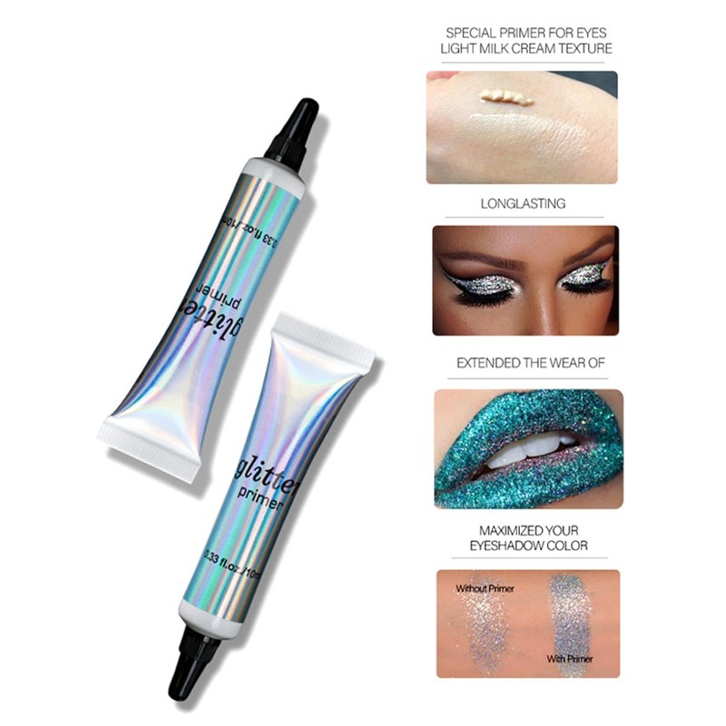 Pack of 2 Professional Makeup Bases, Glitter Primer Eyeshadow Applicator,